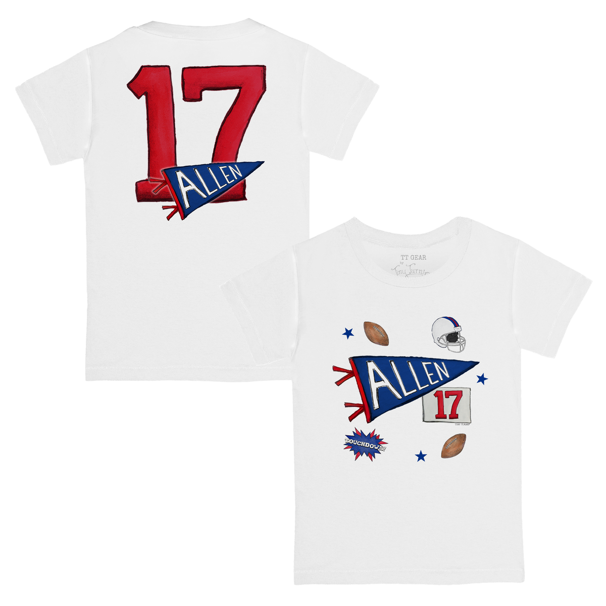 VIP Pennant Collage w/ Name, Number - Kid's Tee Shirt - Tiny Turnip
