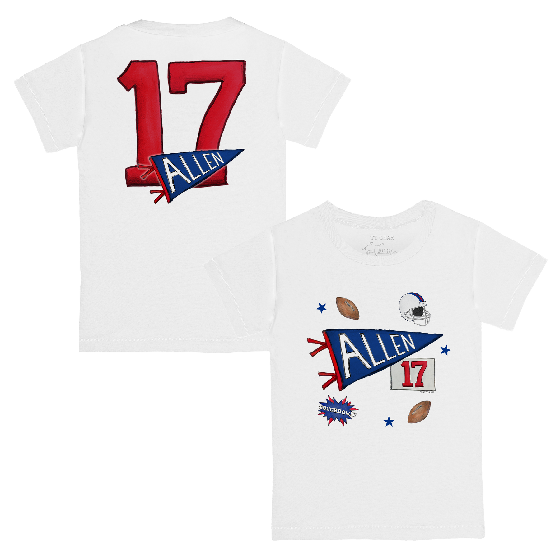 VIP Pennant Collage w/ Name, Number - Kid's Tee Shirt - Tiny Turnip