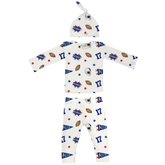 VIP Pennant Collage w/ Name, Number - Long Sleeve Layette Set - Tiny Turnip