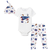 VIP Football: Pennant Collage w/ Name, Number - Short Sleeve Snapper Layette Set - Tiny Turnip
