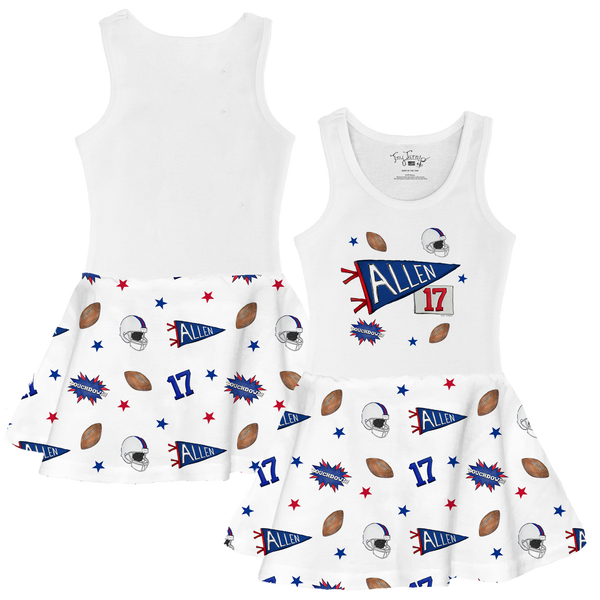 VIP Pennant Collage w/ Name, Number - Tank Swing Dress - Tiny Turnip