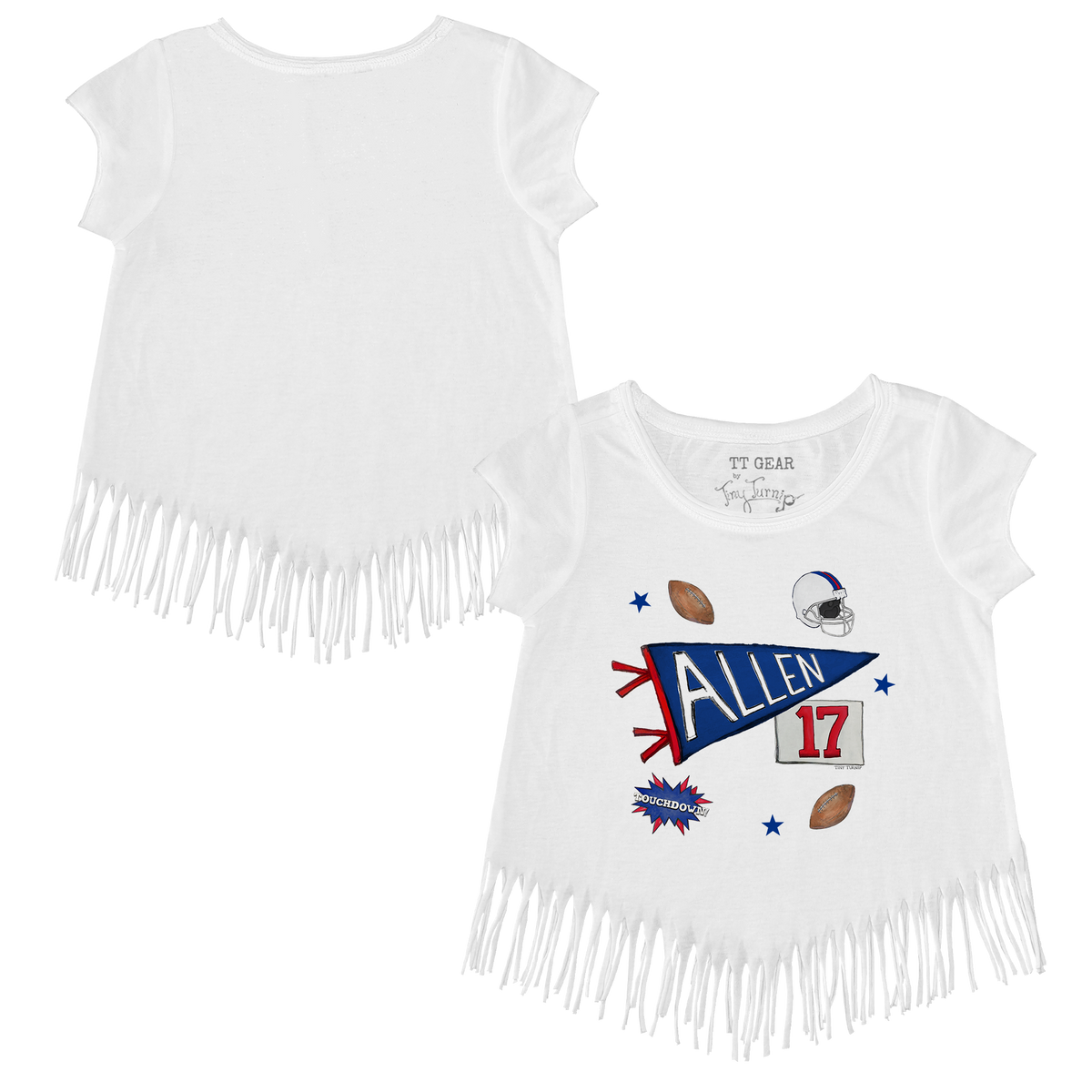VIP Pennant Collage w/ Name, Number - Fringe Tee - Tiny Turnip