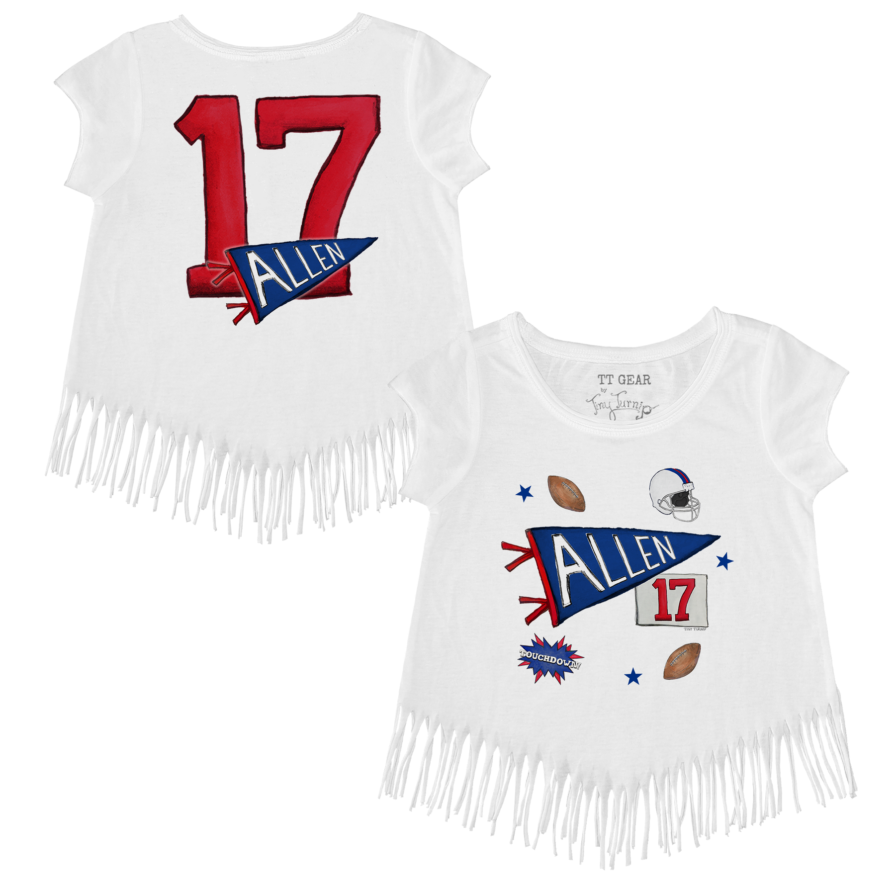VIP Pennant Collage w/ Name, Number - Fringe Tee - Tiny Turnip