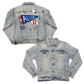 VIP Pennant Collage w/ Name, Number - Boyfriend Denim Jacket - Tiny Turnip