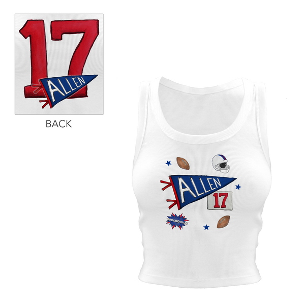 VIP Pennant Collage w/ Name, Number - Crop Tank - Tiny Turnip