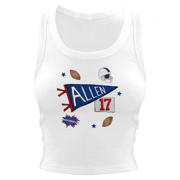 VIP Pennant Collage w/ Name, Number - Crop Tank - Tiny Turnip