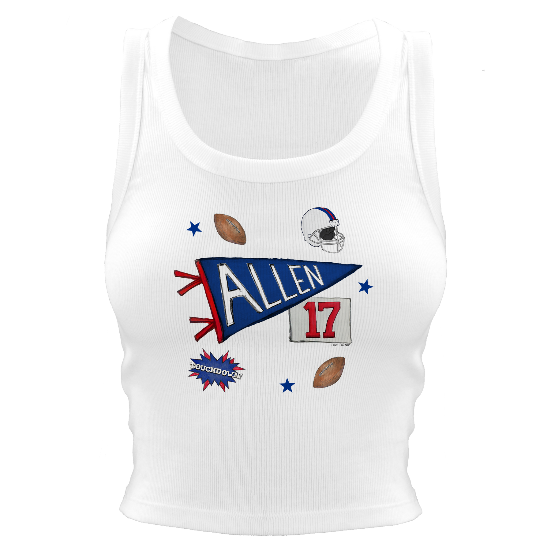 VIP Pennant Collage w/ Name, Number - Crop Tank - Tiny Turnip