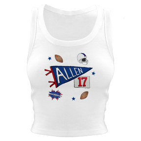 VIP Pennant Collage w/ Name, Number - Crop Tank - Tiny Turnip