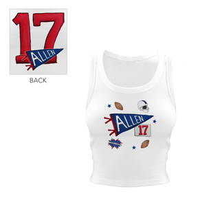 VIP Pennant Collage w/ Name, Number - Crop Tank - Tiny Turnip