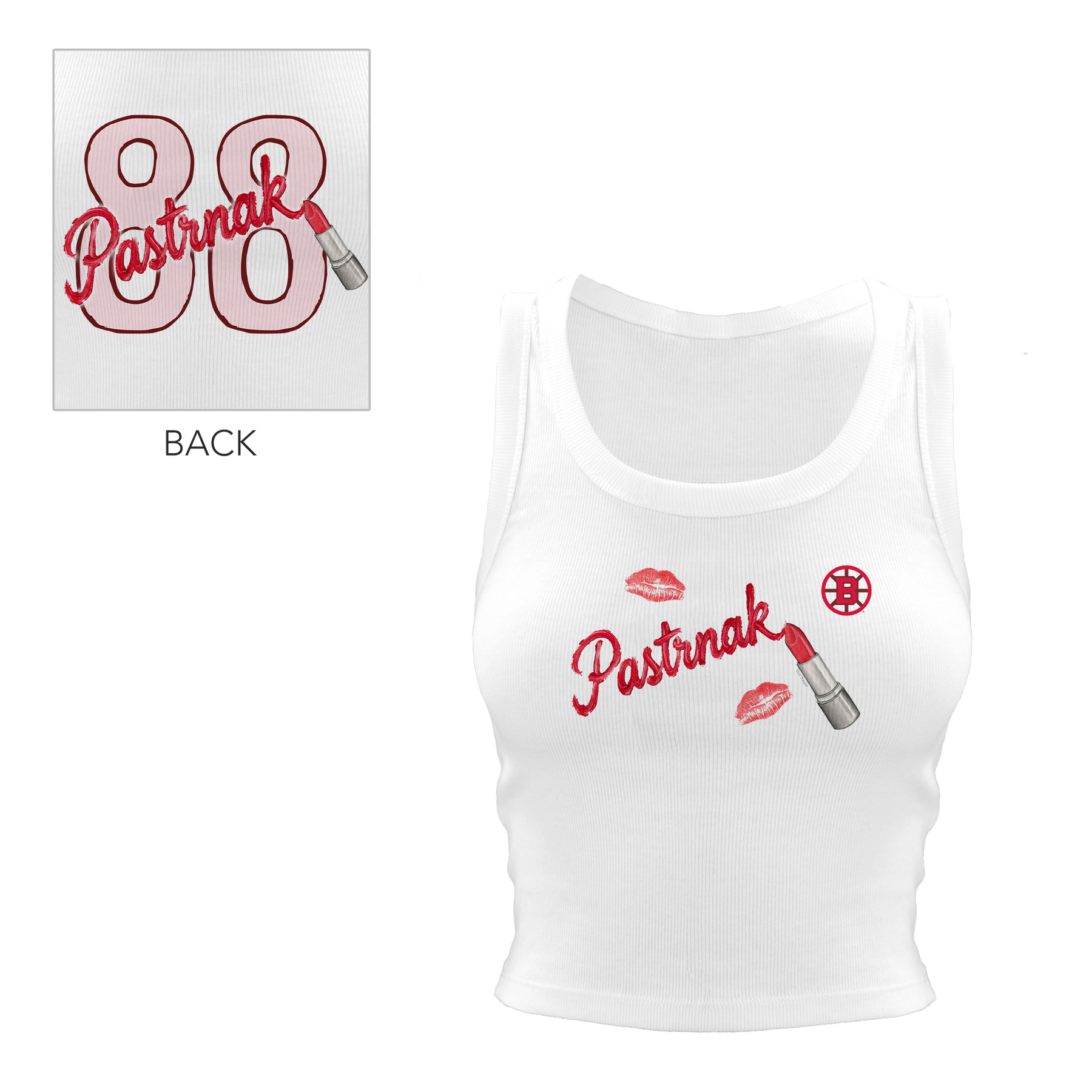 VIP NHL Lipstick w/ Name - Crop Tank - Tiny Turnip