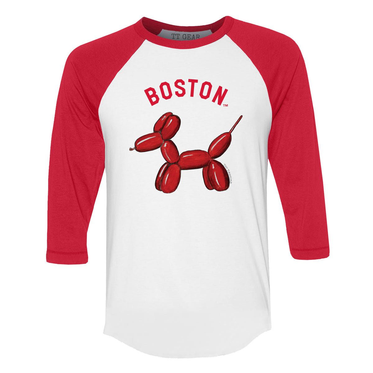 Boston Red Sox Balloon Dog 3/4 Red Sleeve Raglan