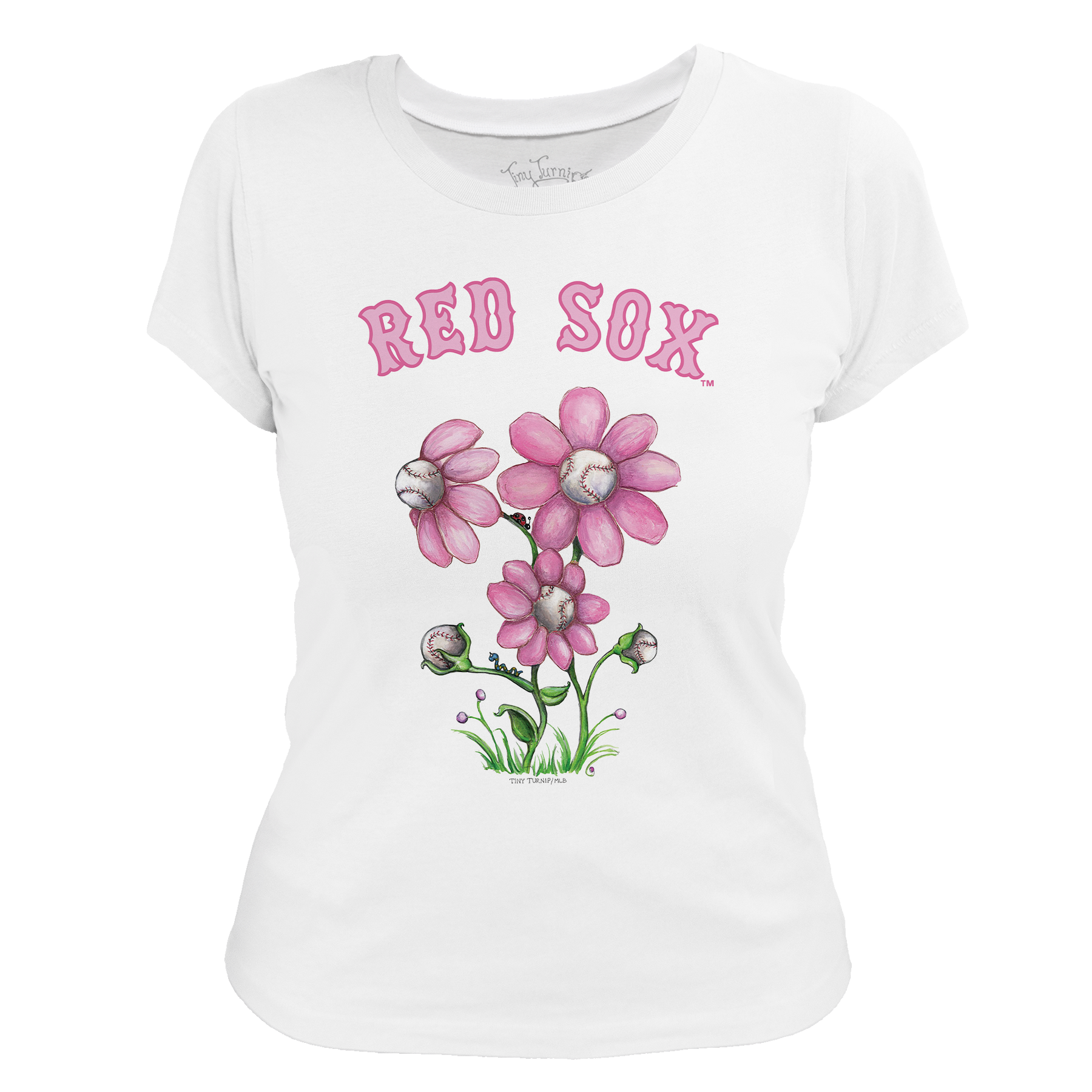 Boston Red Sox Blooming Baseballs Tee Shirt
