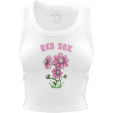 Boston Red Sox Blooming Baseballs Crop Tank - Tiny Turnip