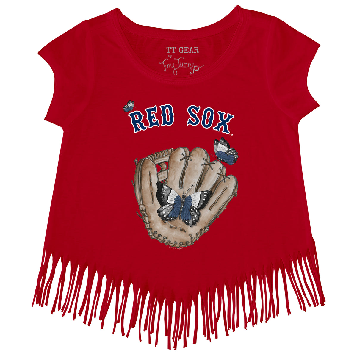 Boston Red Sox Butterfly Glove Fringe Tee