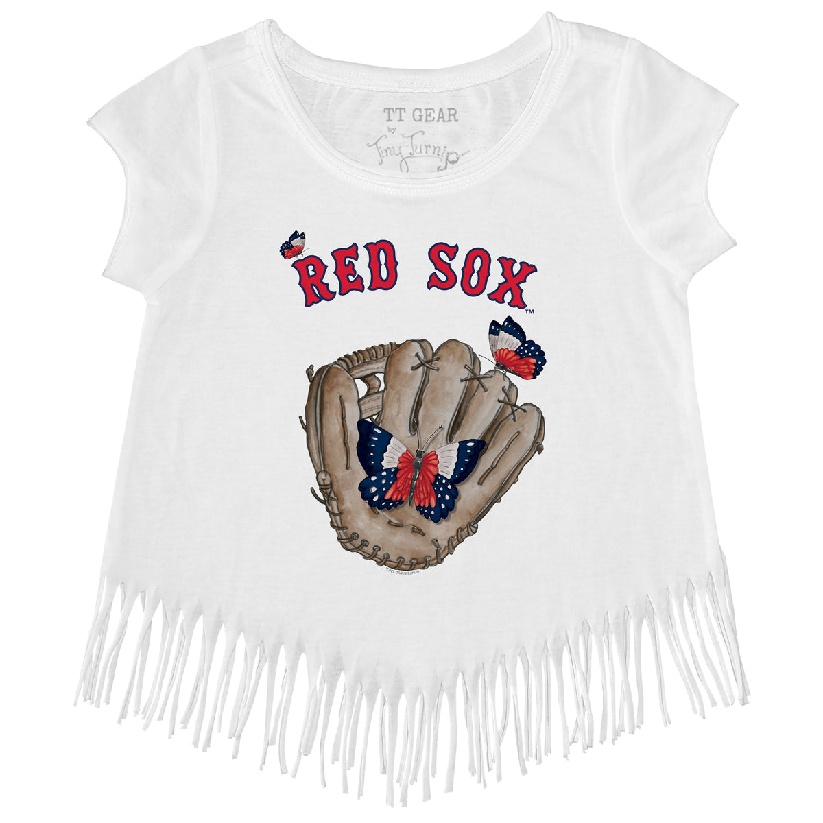 Boston Red Sox Butterfly Glove Fringe Tee
