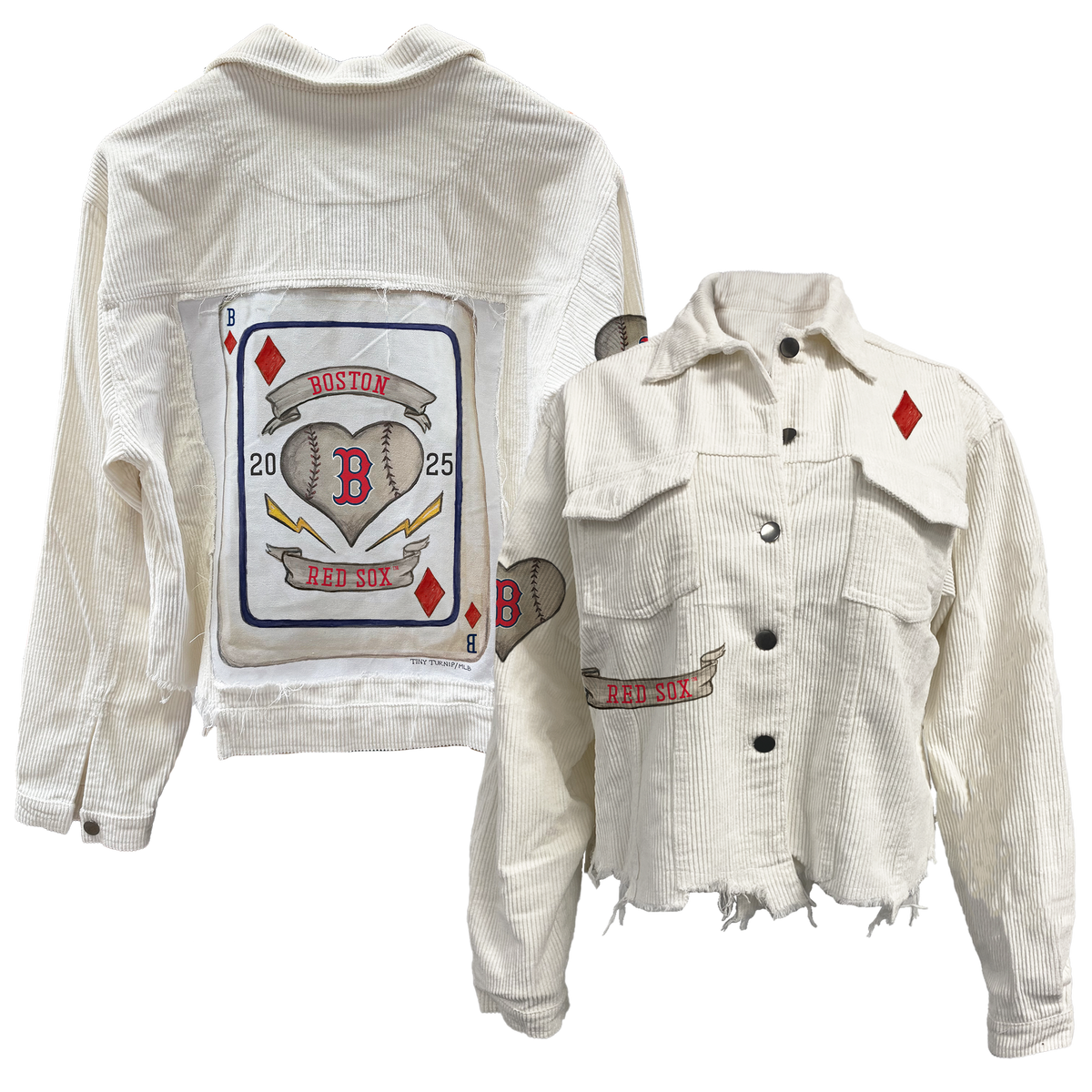 Boston Red Sox Card White Cord Jacket