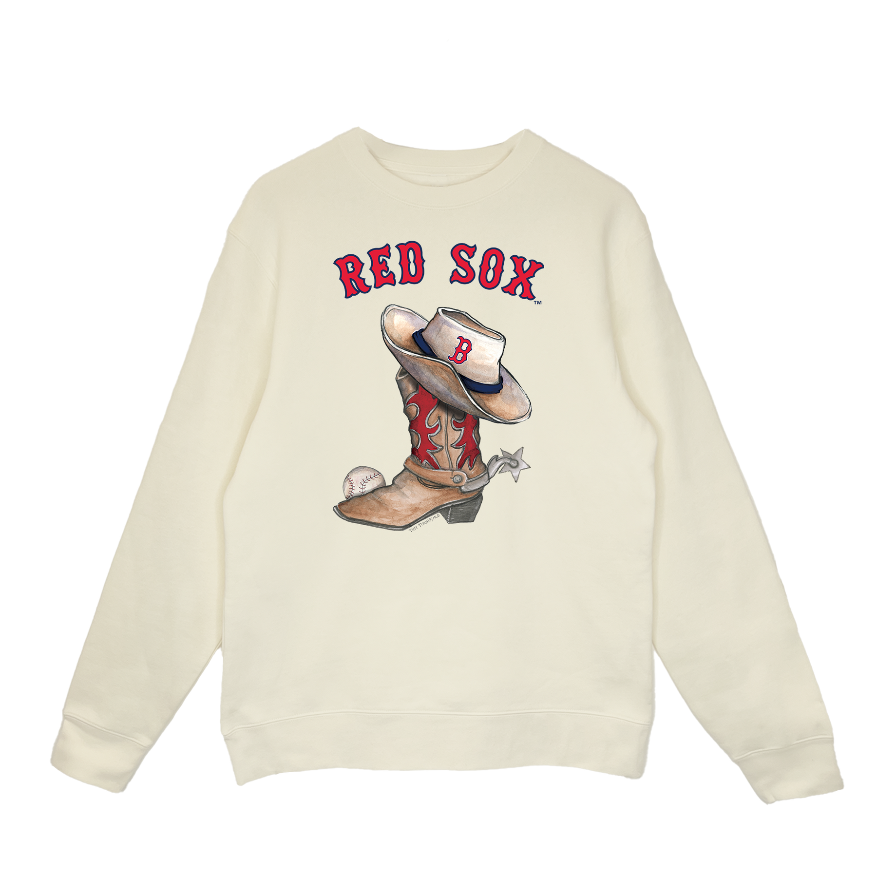 Boston Red Sox Cowboy Boot Crewneck Sweatshirt