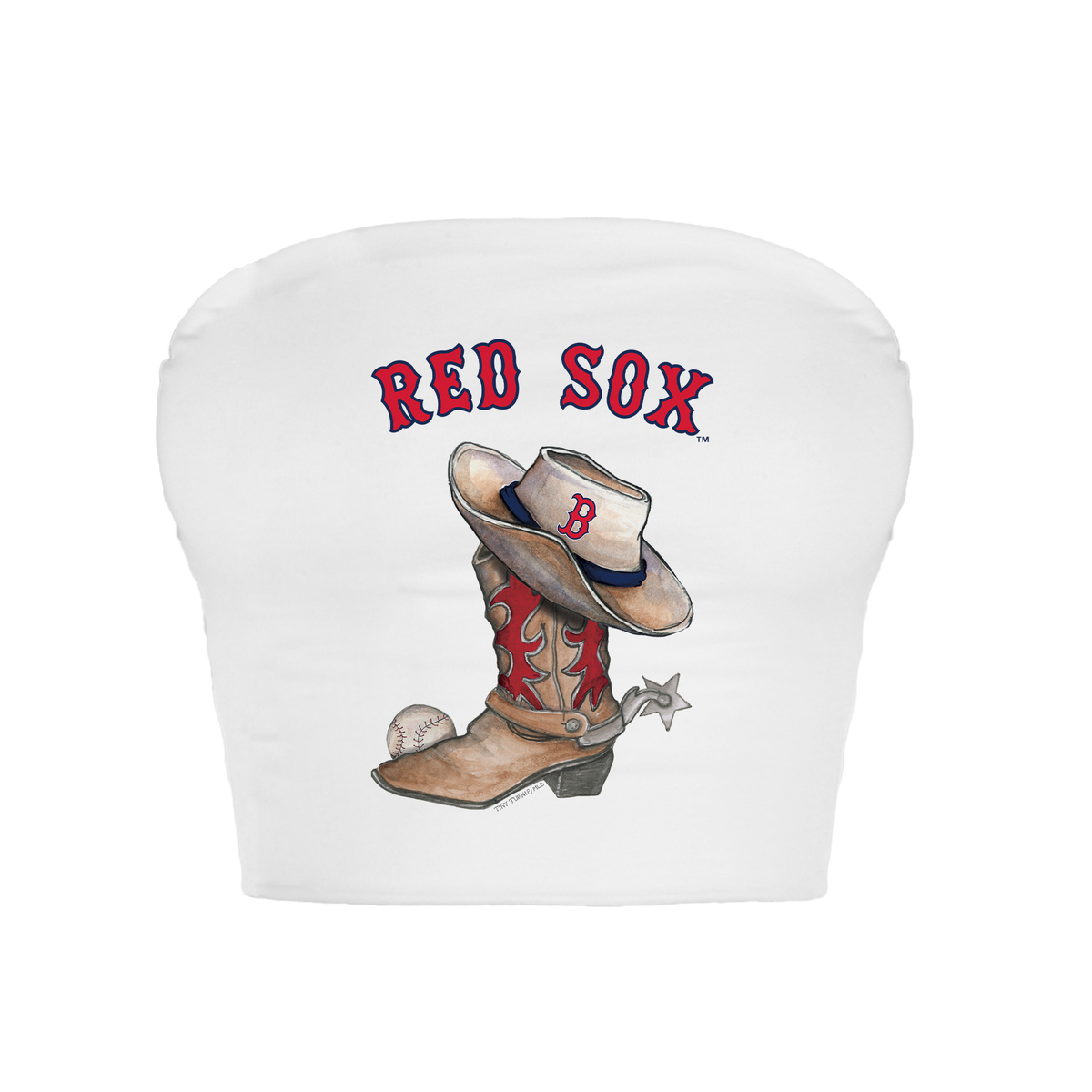 Boston Red Sox Cowboy Boot Crop Tube Top