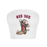 Boston Red Sox Cowboy Boot Crop Tube Top