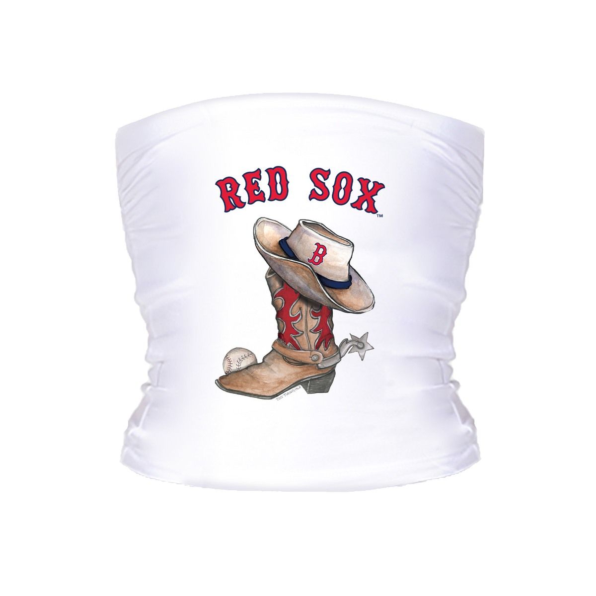Boston Red Sox Cowboy Boot Crop Tube Top