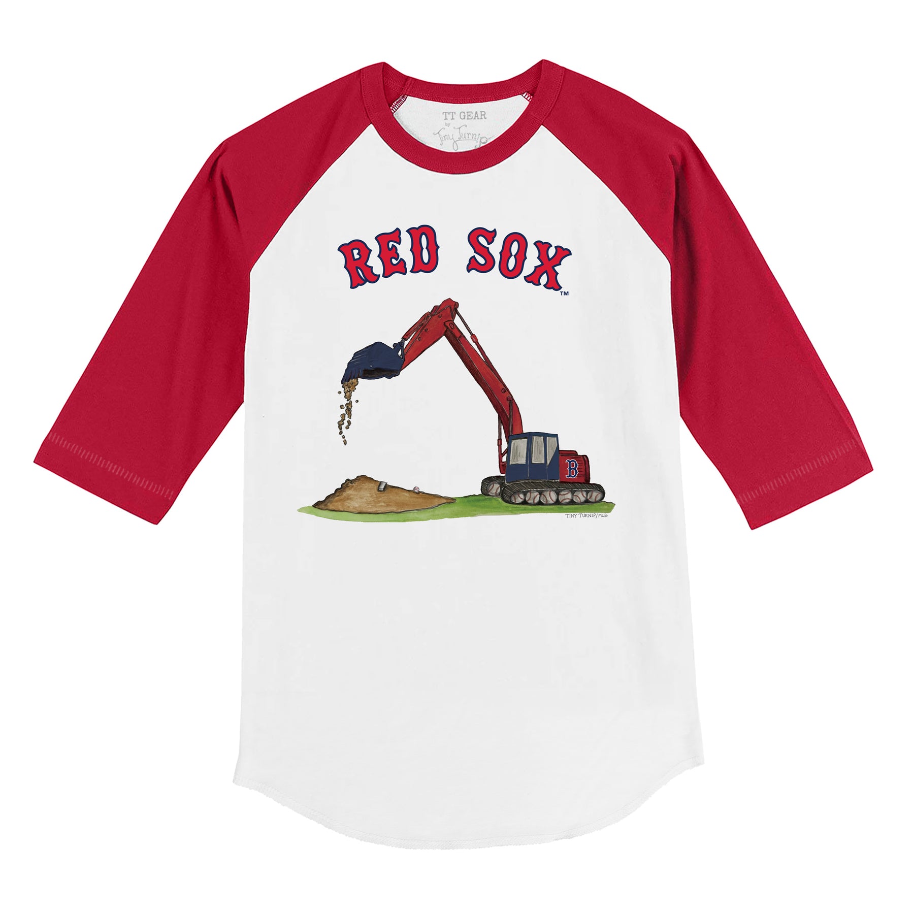 Boston Red Sox Excavator 3/4 Red Sleeve Raglan