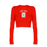Boston Red Sox Card Candice Crop Long Sleeve