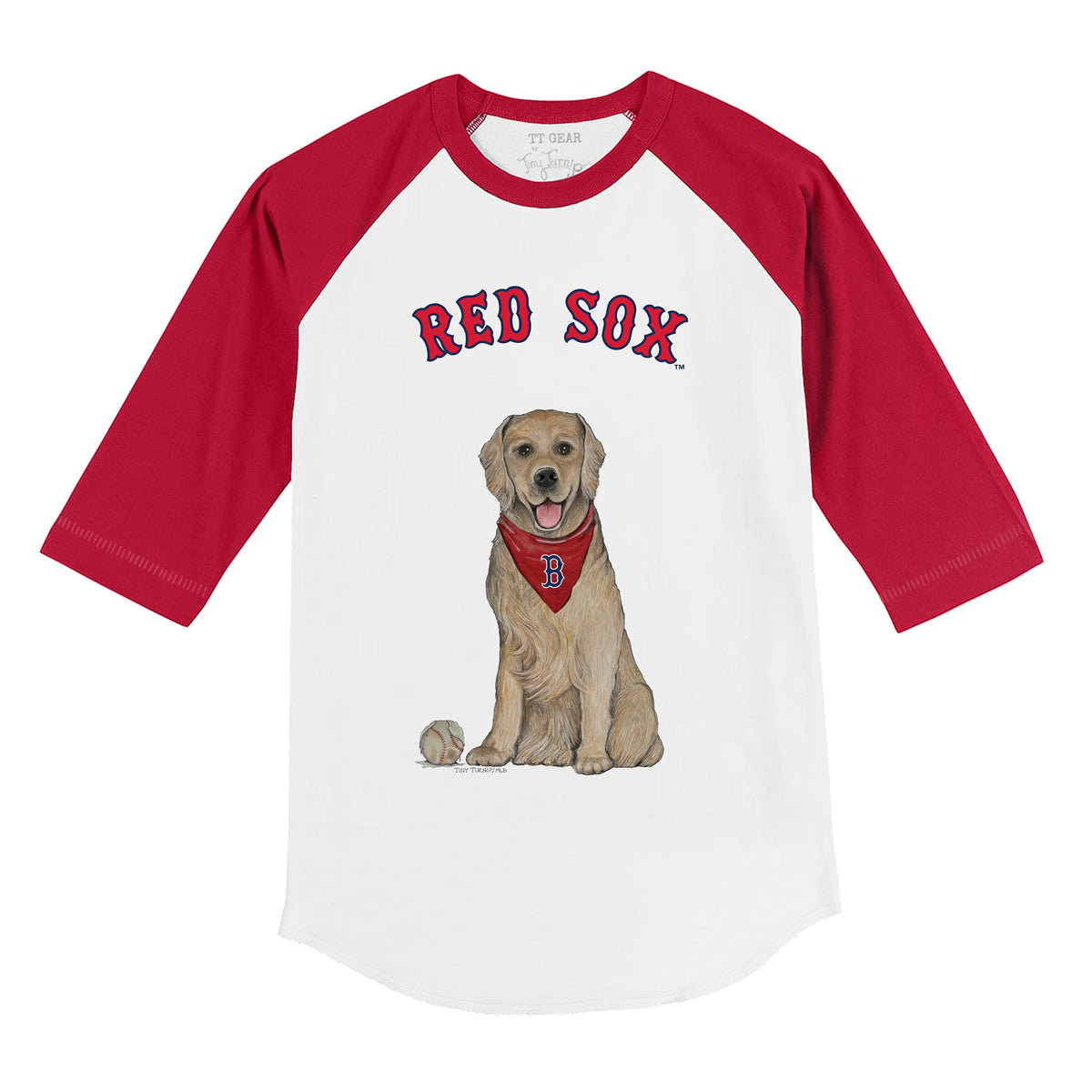 Boston Red Sox Golden Retriever 3/4 Red Sleeve Raglan