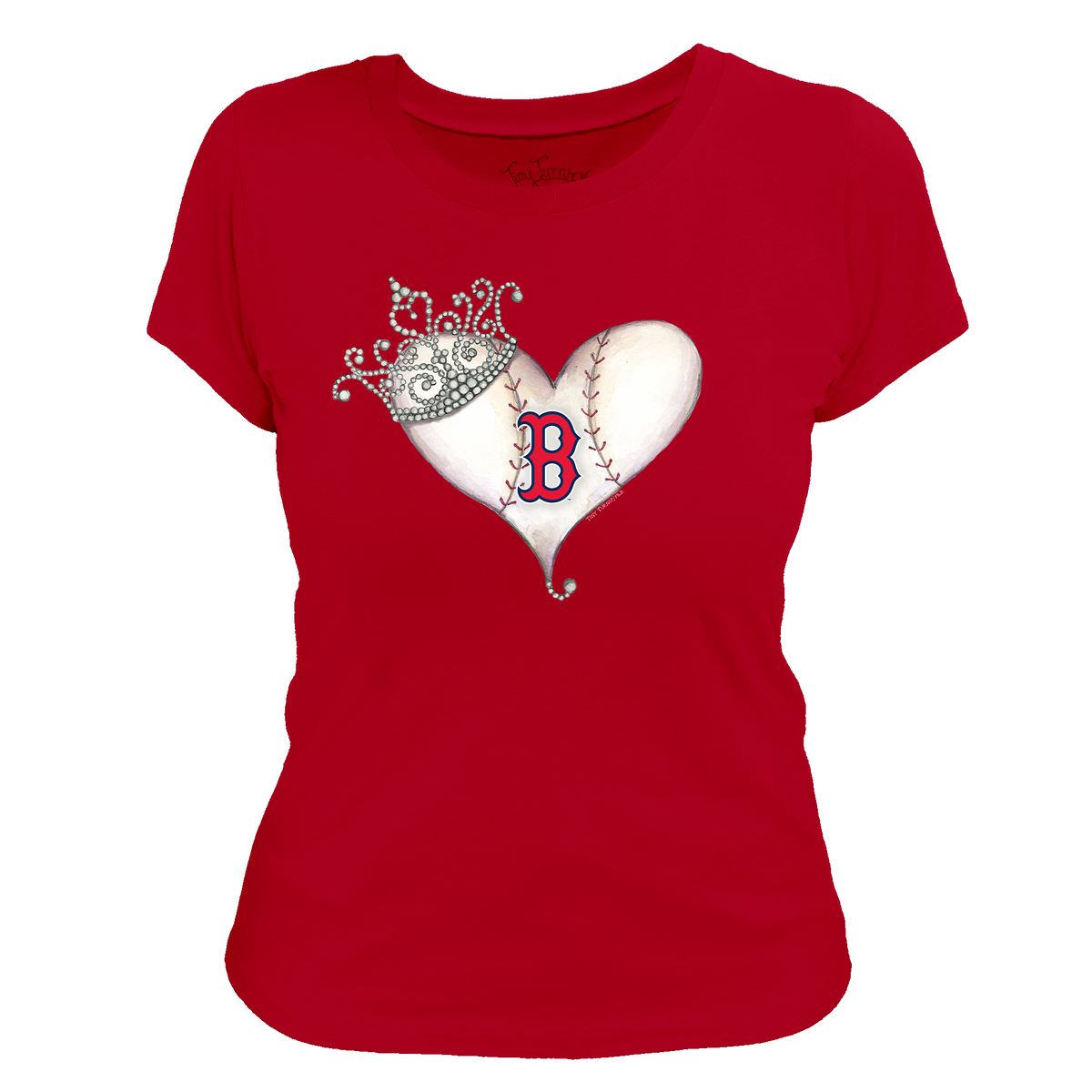 Boston Red Sox Tiara Heart Tee Shirt - Tiny Turnip