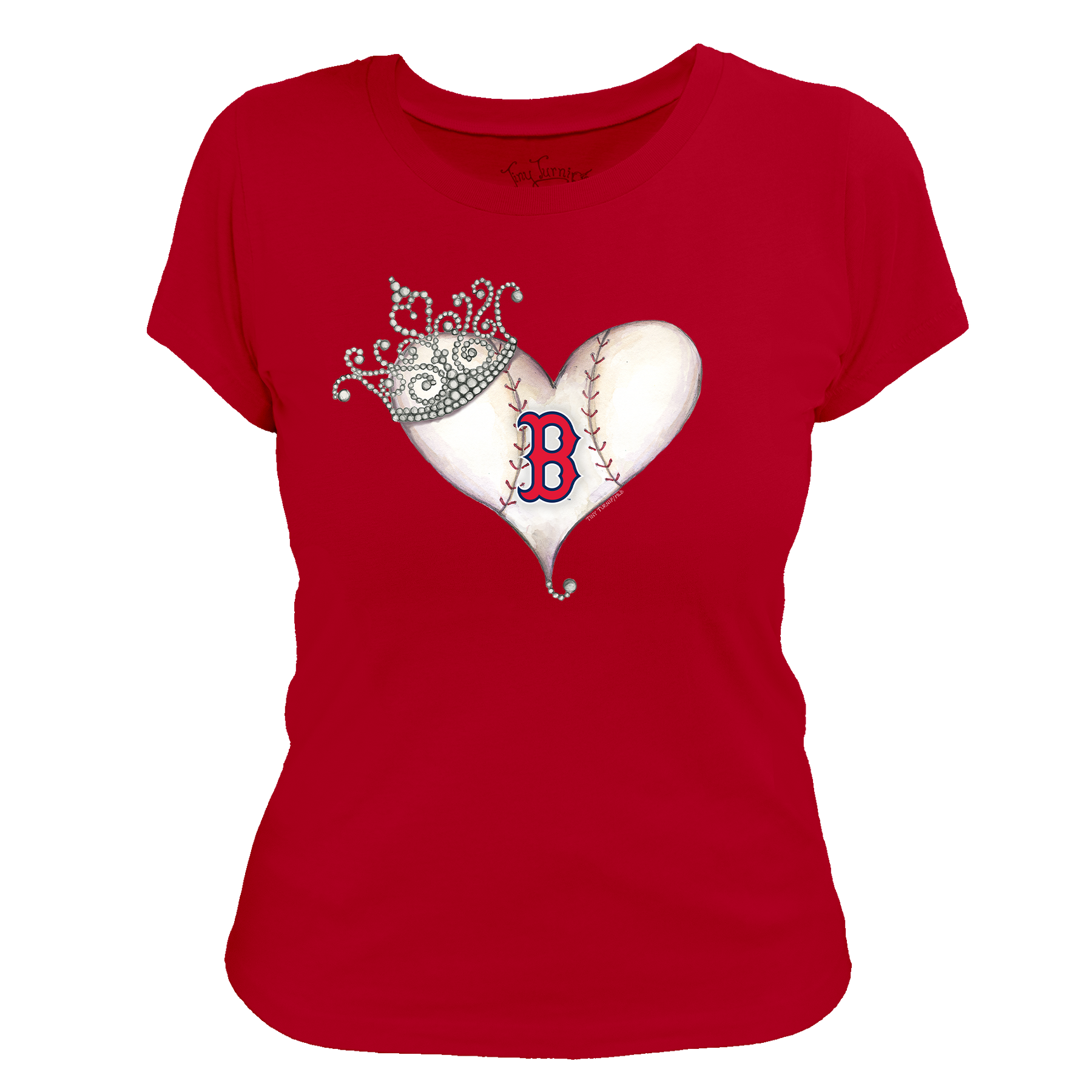 Boston Red Sox Tiara Heart Tee Shirt - Tiny Turnip