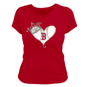 Boston Red Sox Tiara Heart Tee Shirt - Tiny Turnip