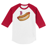 Boston Red Sox Hot Dog 3/4 Red Sleeve Raglan
