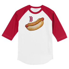 Boston Red Sox Hot Dog 3/4 Red Sleeve Raglan