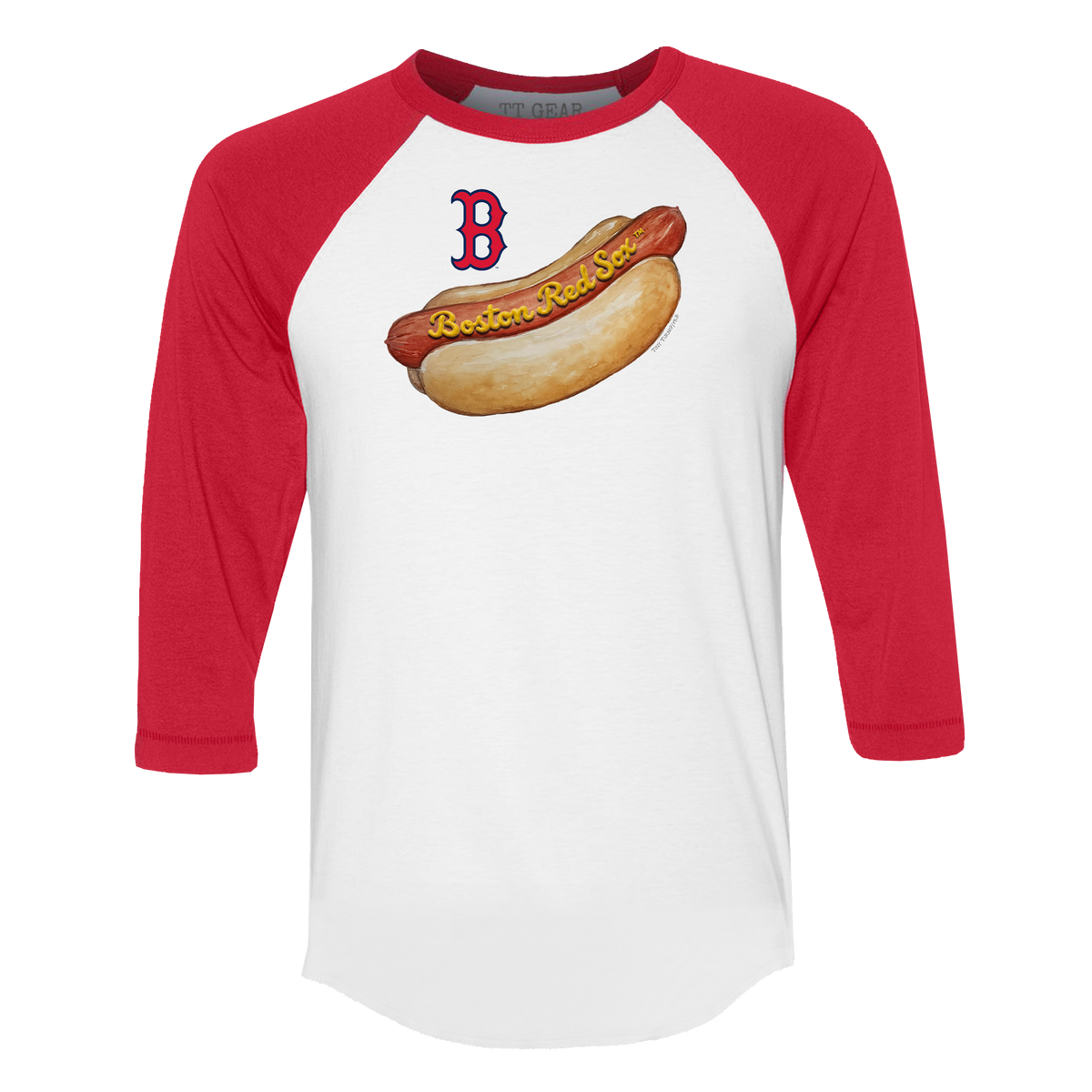 Boston Red Sox Hot Dog 3/4 Red Sleeve Raglan