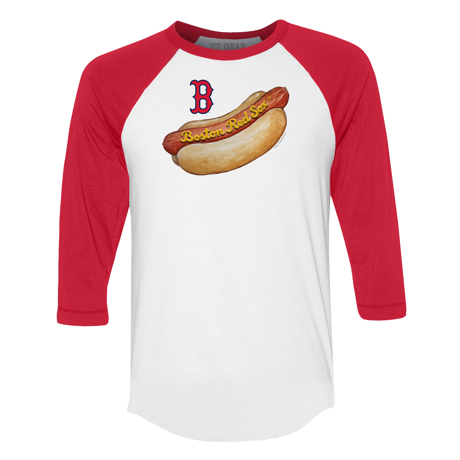 Boston Red Sox Hot Dog 3/4 Red Sleeve Raglan
