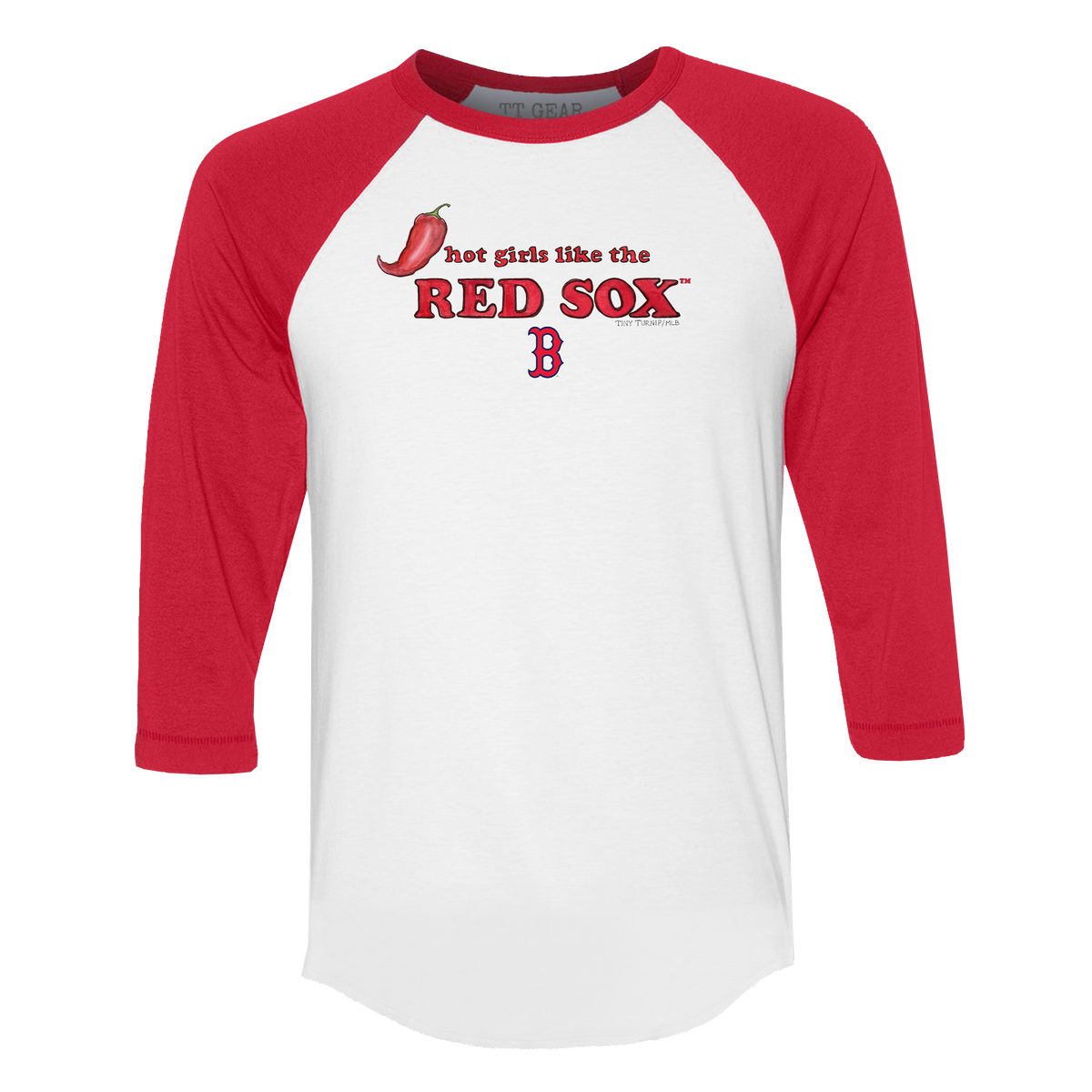 Boston Red Sox Hot Girls 3/4 Red Sleeve Raglan