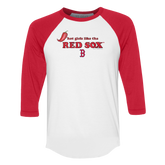 Boston Red Sox Hot Girls 3/4 Red Sleeve Raglan