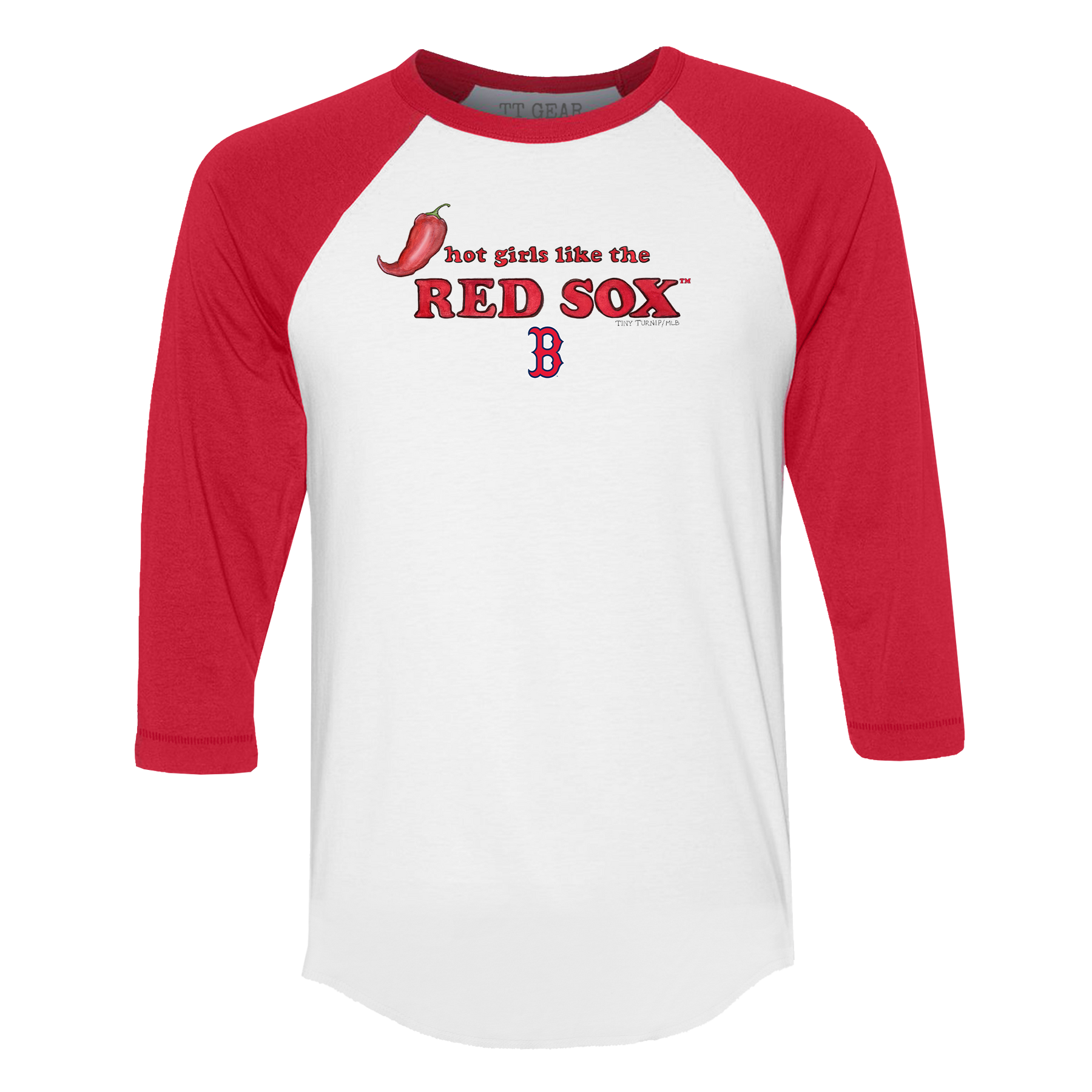 Boston Red Sox Hot Girls 3/4 Red Sleeve Raglan