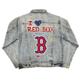 I Heart Red Sox Boyfriend Denim Jacket - Tiny Turnip