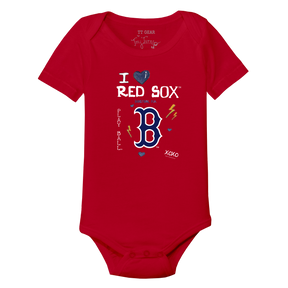I Heart Red Sox Short Sleeve Snapper - Tiny Turnip