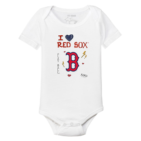 I Heart Red Sox Short Sleeve Snapper - Tiny Turnip