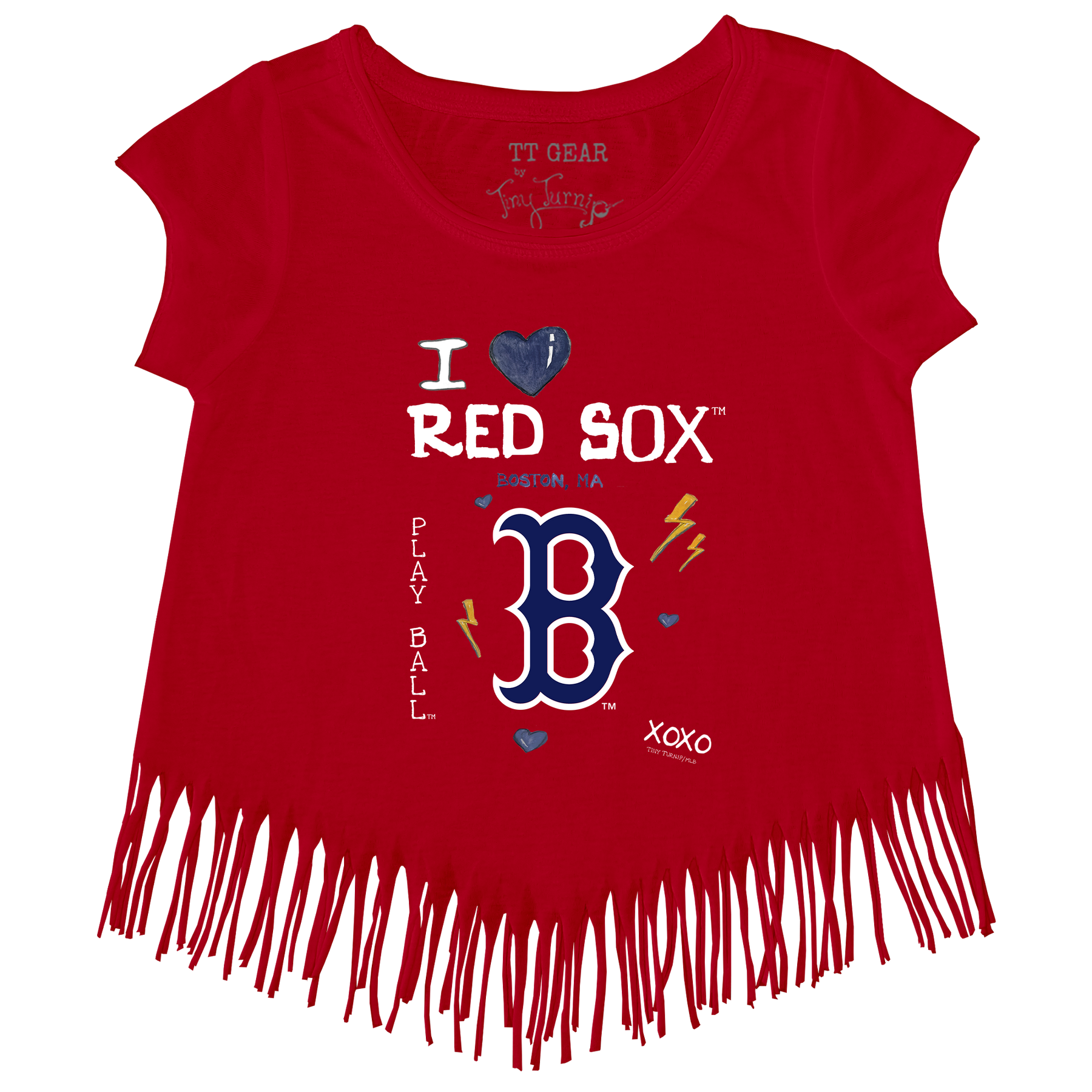 I Heart Red Sox Fringe Tee - Tiny Turnip