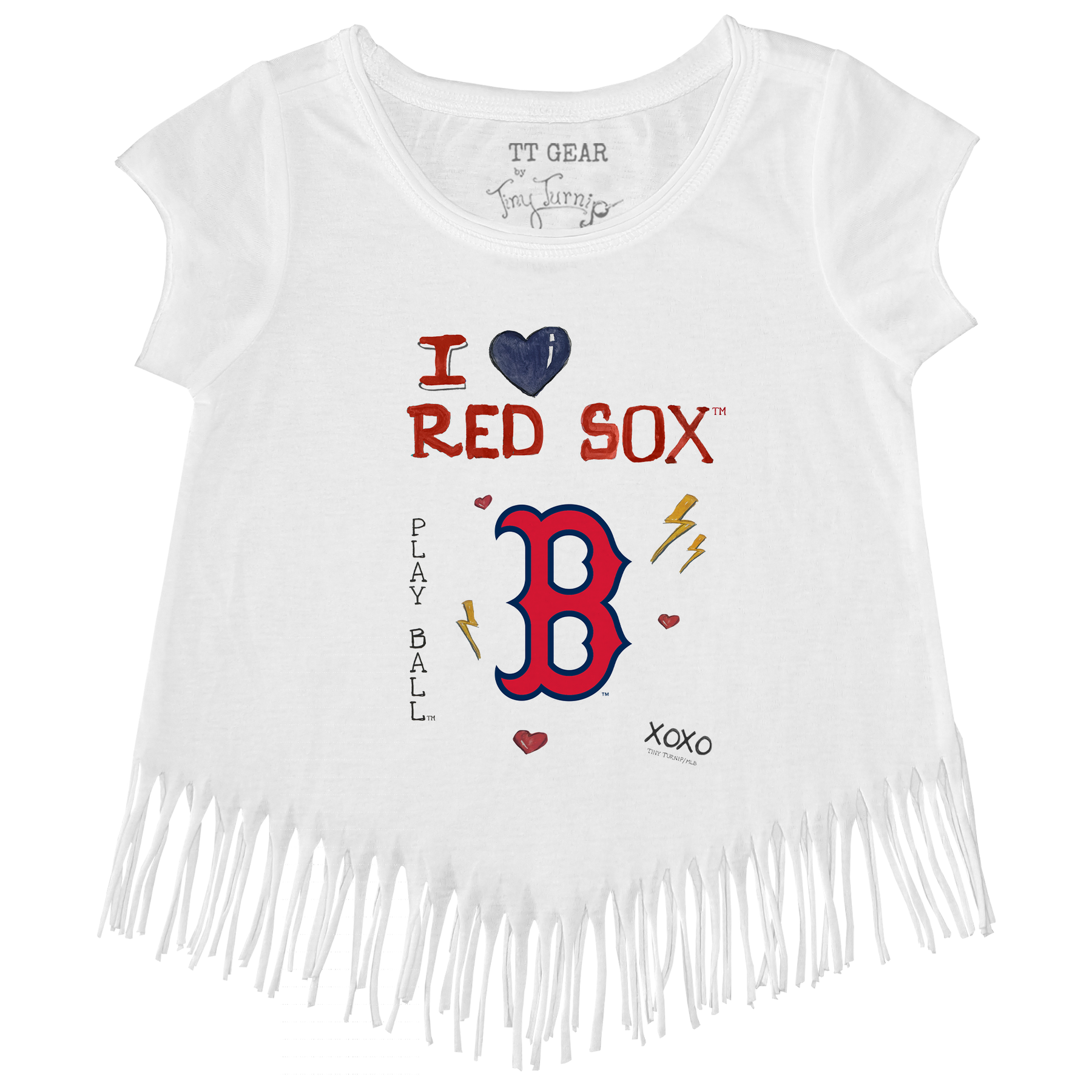 I Heart Red Sox Fringe Tee - Tiny Turnip