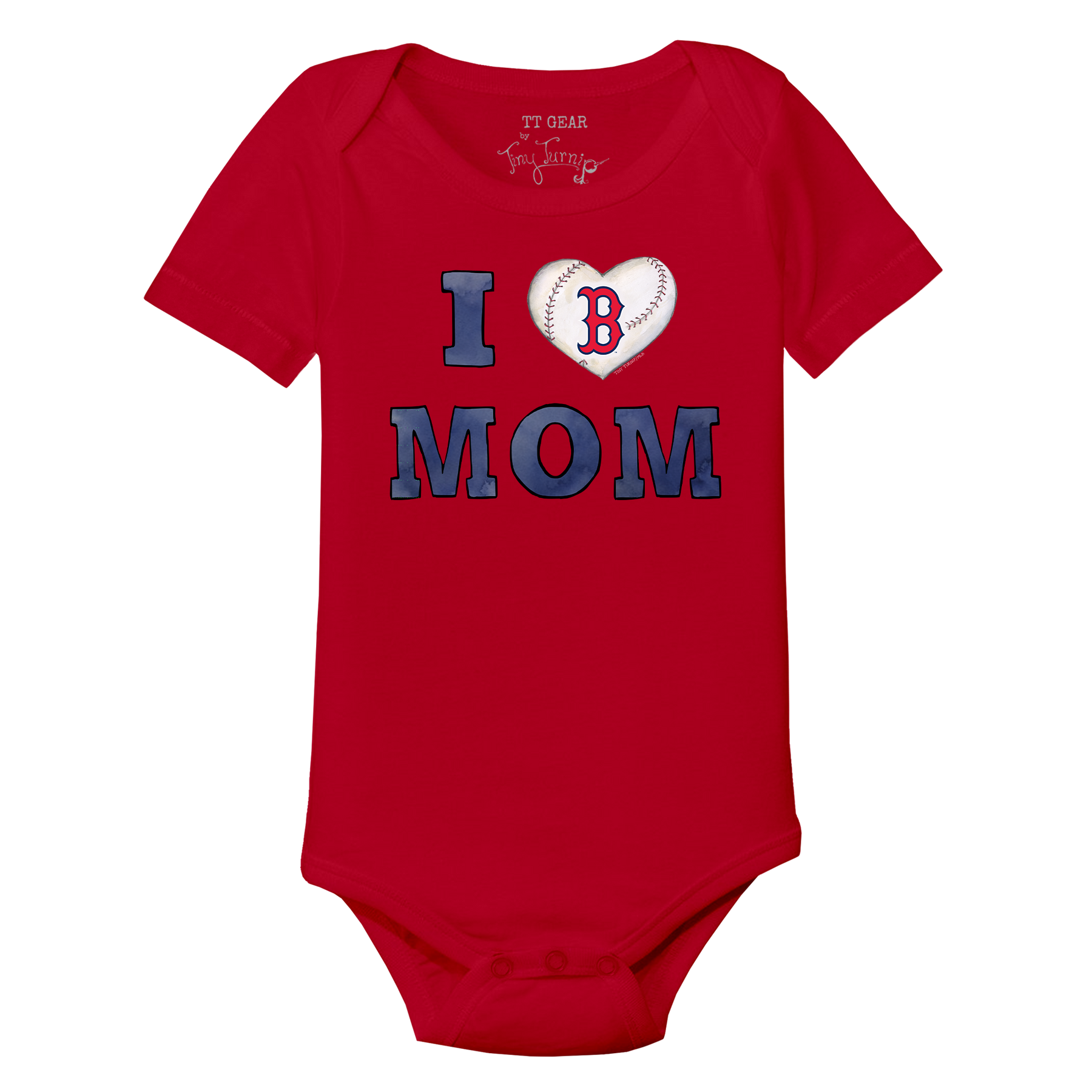 Boston Red Sox I Love Mom Short Sleeve Snapper