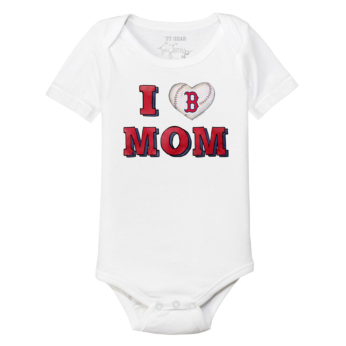 Boston Red Sox I Love Mom Short Sleeve Snapper