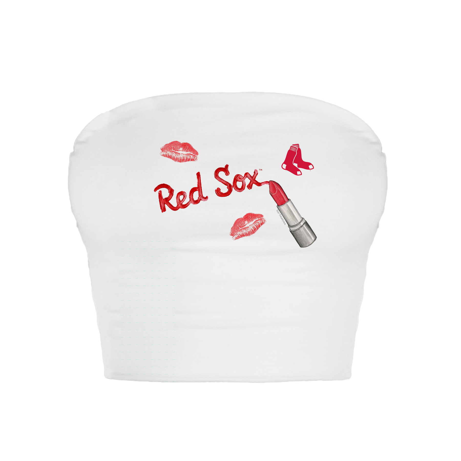 Boston Red Sox Lipstick Crop Tube Top - Tiny Turnip