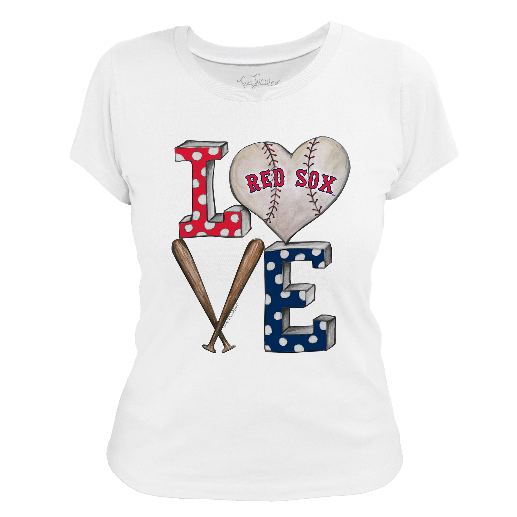 Boston Red Sox Baseball LOVE Tee Shirt - Tiny Turnip