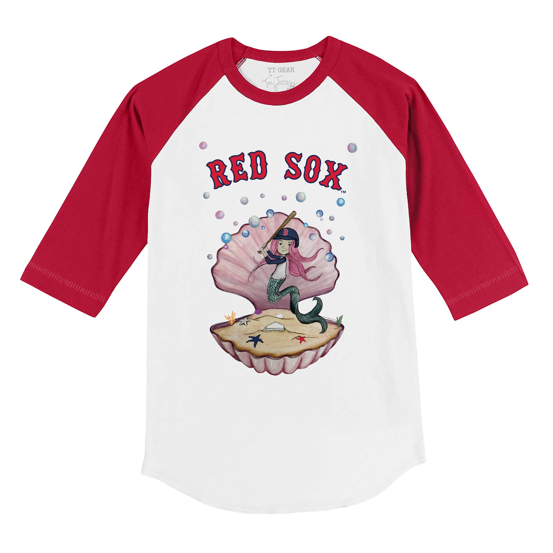 Boston Red Sox Mermaid 3/4 Red Sleeve Raglan