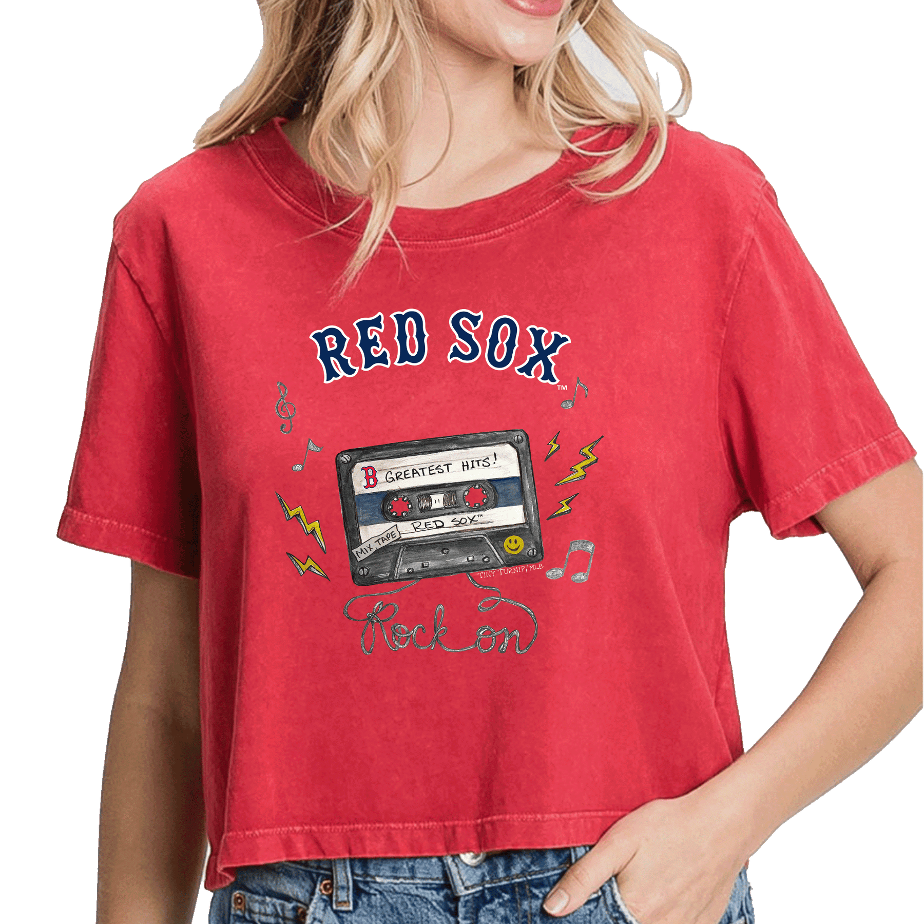 Boston Red Sox Mixtape Vintage Crop Tee