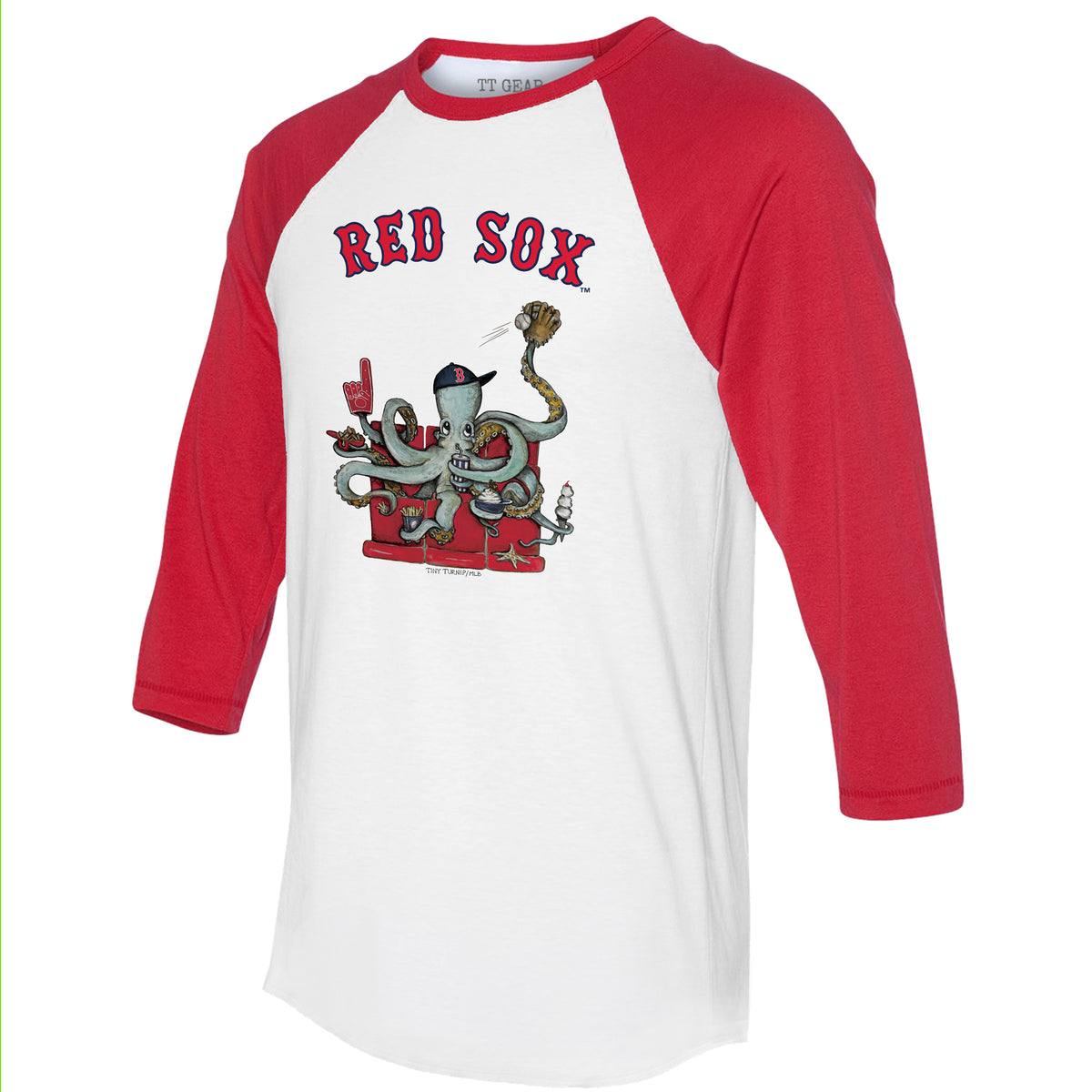 Boston Red Sox Octopus 3/4 Red Sleeve Raglan