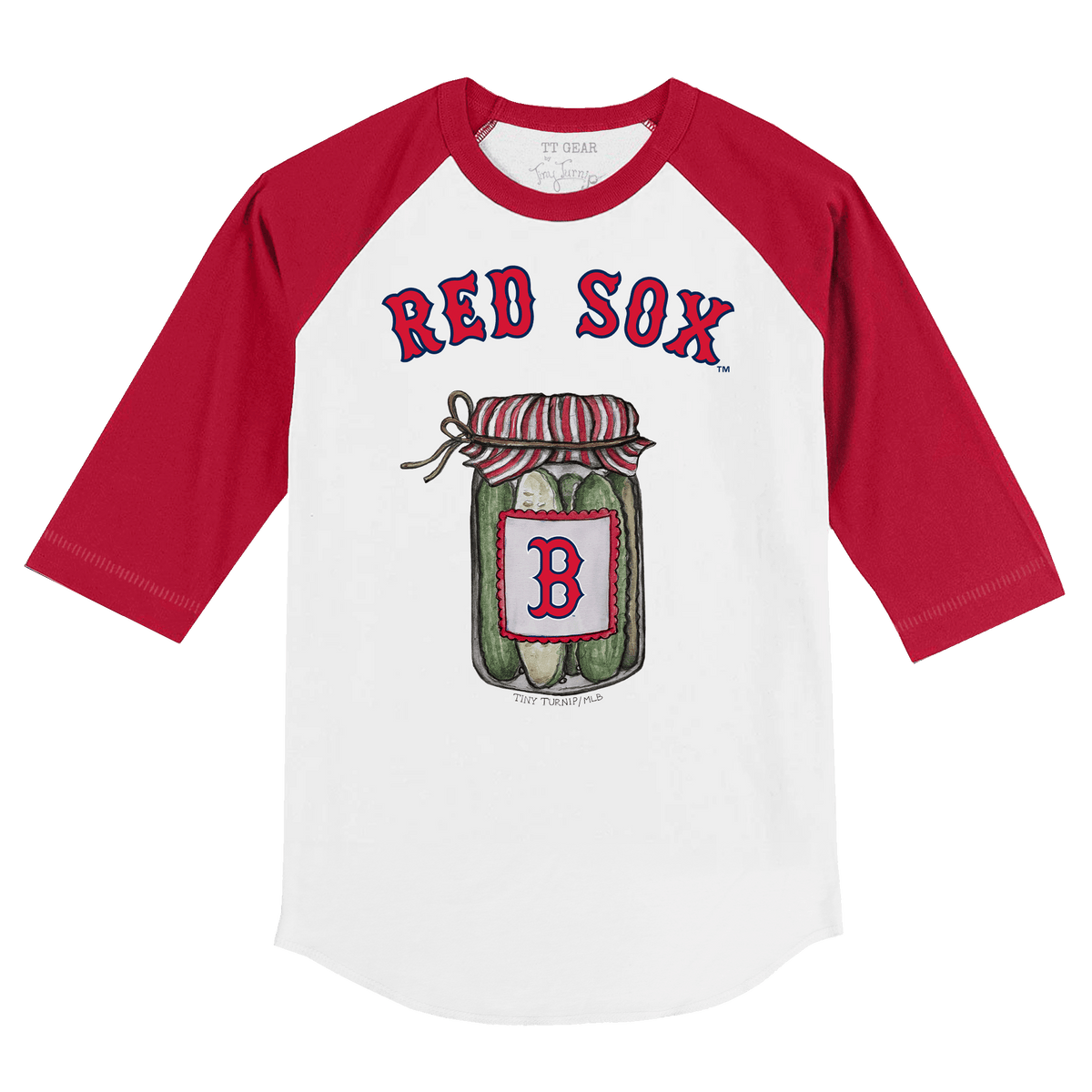 Boston Red Sox Pickle Jar 3/4 Red Sleeve Raglan